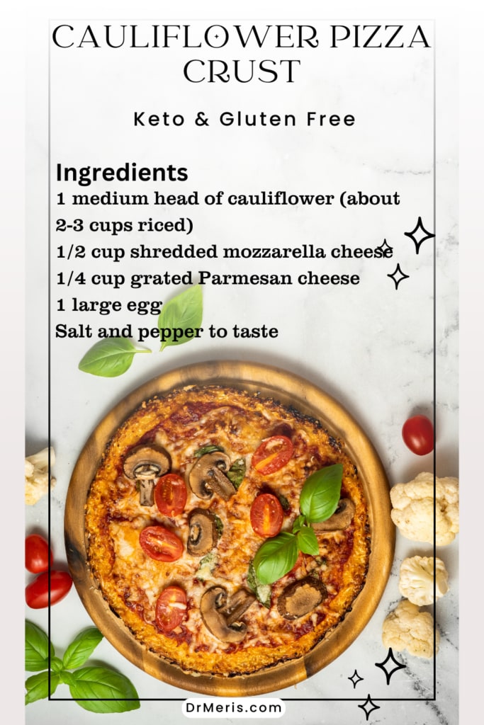 Packed with Vitamins and Minerals: Cauliflower is rich in vitamins C, K, and B6, as well as folate and fiber, providing nutritional benefits that traditional crusts often lack.